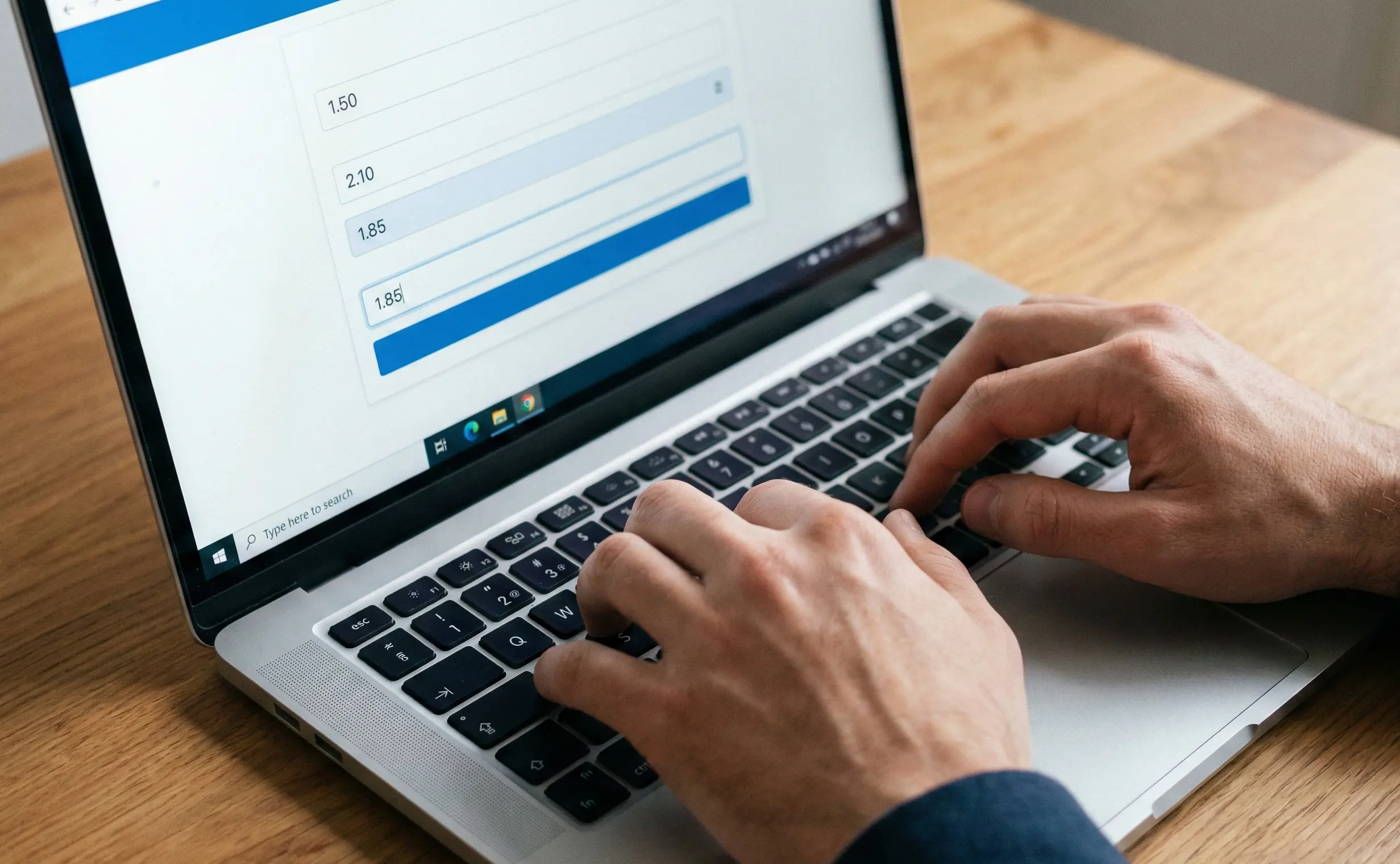 Inserimento quote nel calcolatore sistemi